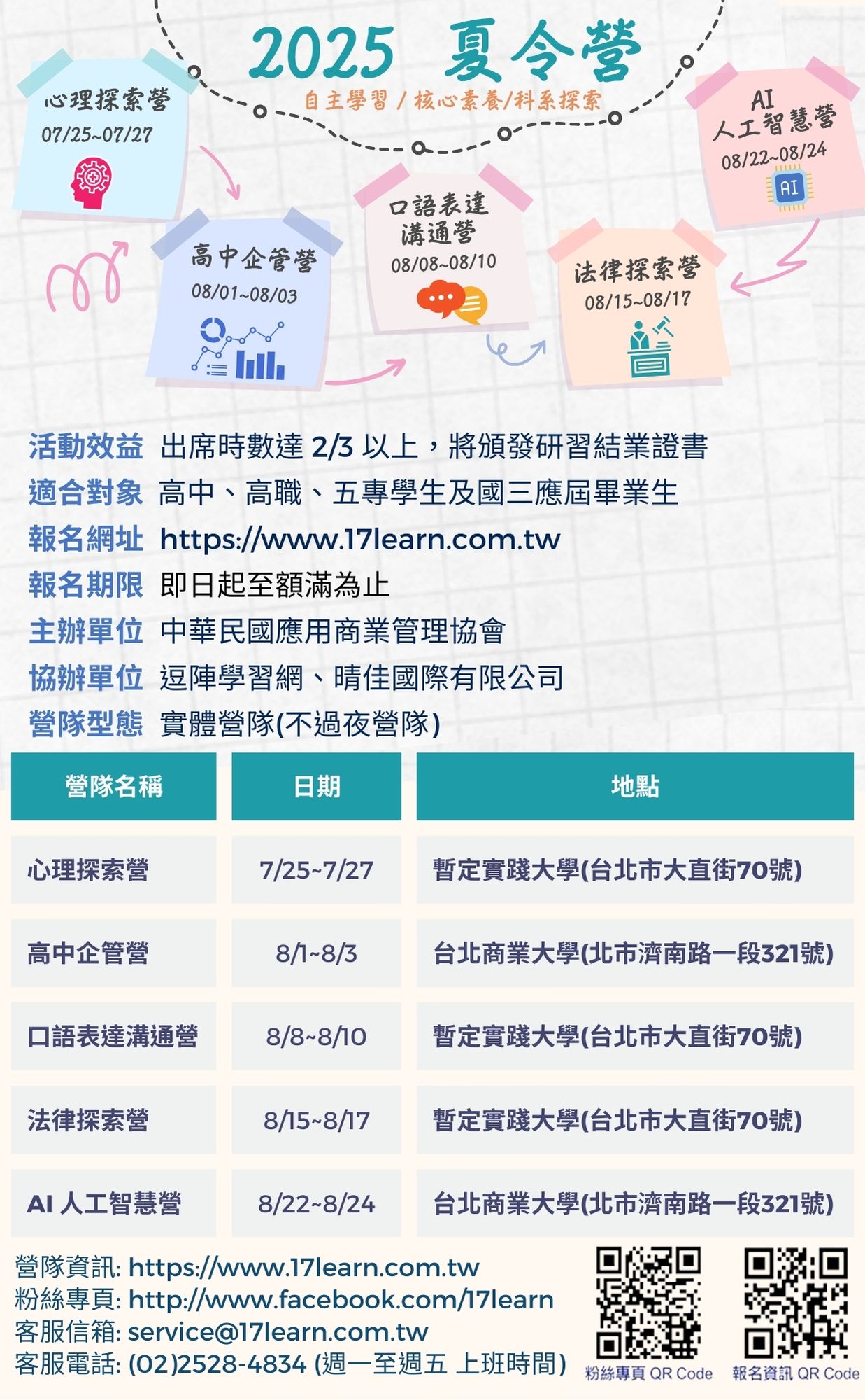 中華民國應用商業管理協會2025夏令營訊息